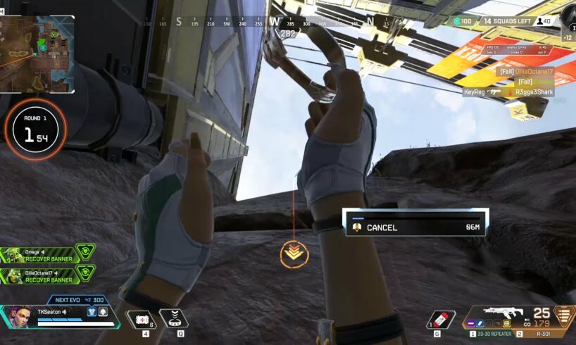 Near death experience captured on gopro in Apex Legends