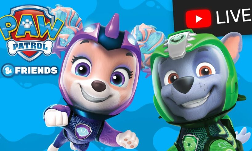 🔴 PAW Patrol Aqua Pups, Merpups, and More Sea Patrol Rescues! - Kids Cartoon Live Stream