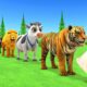 Paint Animals Duck,Tiger,Cow,Lion,Buffalo,Elephant,Gorila,Dinosaur Fountain Crossing Animal Game UFO