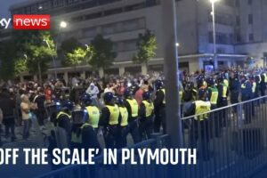 Police officers injured as riots break out in Plymouth