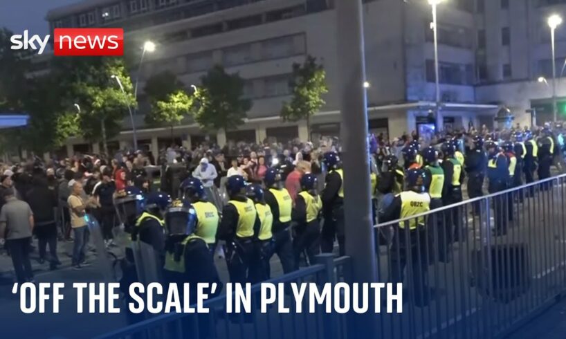 Police officers injured as riots break out in Plymouth