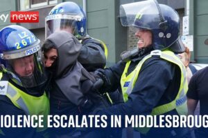 UK riots: Violence escalates in Middlesbrough as rioters confront police