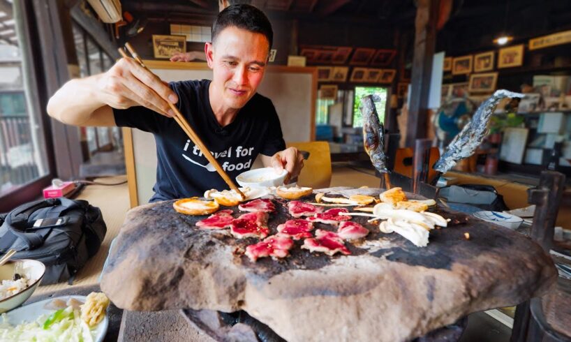 Unbelievable Japanese Food!! 🏔️ STONE BBQ in Mountains Japan!!