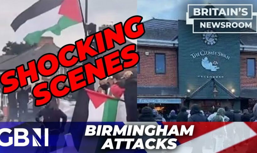 WATCH: Violent disorder in Birmingham sees pubgoer beaten in brutal attack by gang