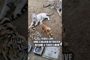 When A Golden Retriever Became a Tiger's Mom #animals