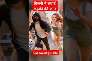 बिल्ली ने बचाई जान cat saved girl life story #cat #shorts