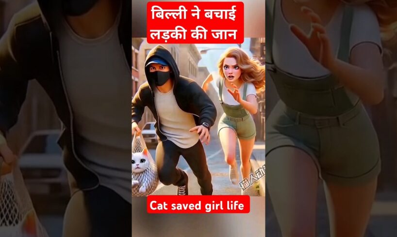 बिल्ली ने बचाई जान cat saved girl life story #cat #shorts