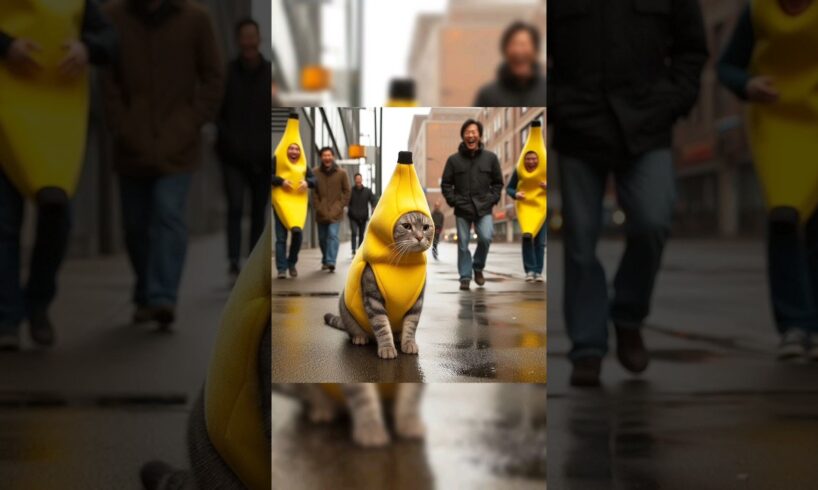 Banana cat ☹️, sad story 😭, #shorts #cat #cute #kitten #catlover #catvideos #aicat #sad