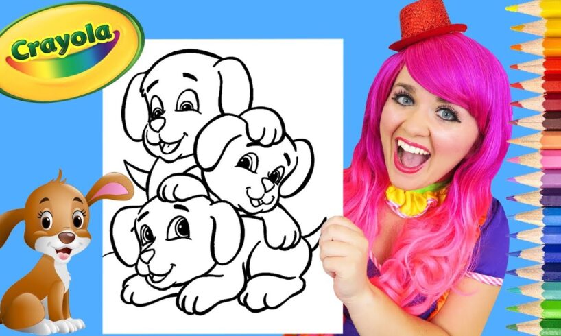 Coloring Cute Puppies Crayola Coloring Page Prismacolor Colored Pencils | KiMMi THE CLOWN