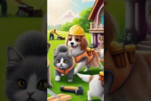 Cute puppies construction building #catoon  #puppies  #animation  #pets  #puppies homes