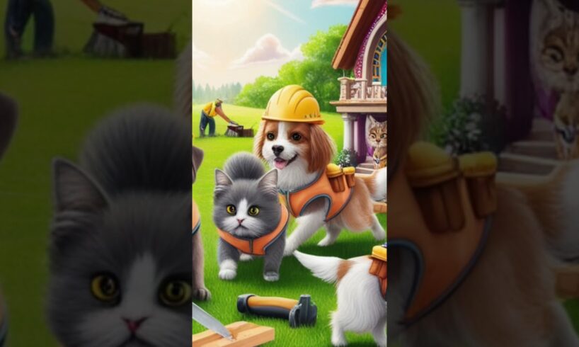 Cute puppies construction building #catoon  #puppies  #animation  #pets  #puppies homes