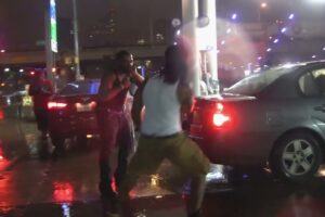 Hood Fight Brawl Breaks out at Gas Station Austin Texas