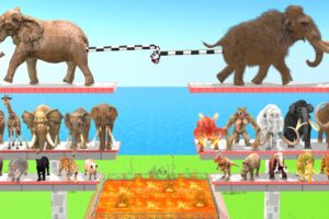 Tug of War Prehistoric Mammals VS Modern Mammals Animal Revolt Battle Simulator