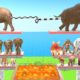 Tug of War Prehistoric Mammals VS Modern Mammals Animal Revolt Battle Simulator