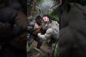 Wild Confrontations: animal fight, were wolf vs gorilla 🦍#lion #animals #tiger #shortsfeed #short