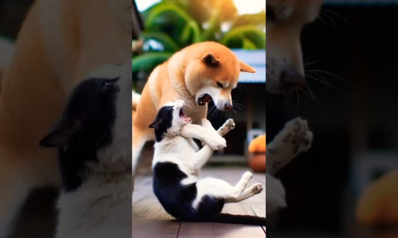 Animal fight dog vs cat komodo vs monkey mouse vs cat scorpion vs ant rabbit vs turtle#animals #ai