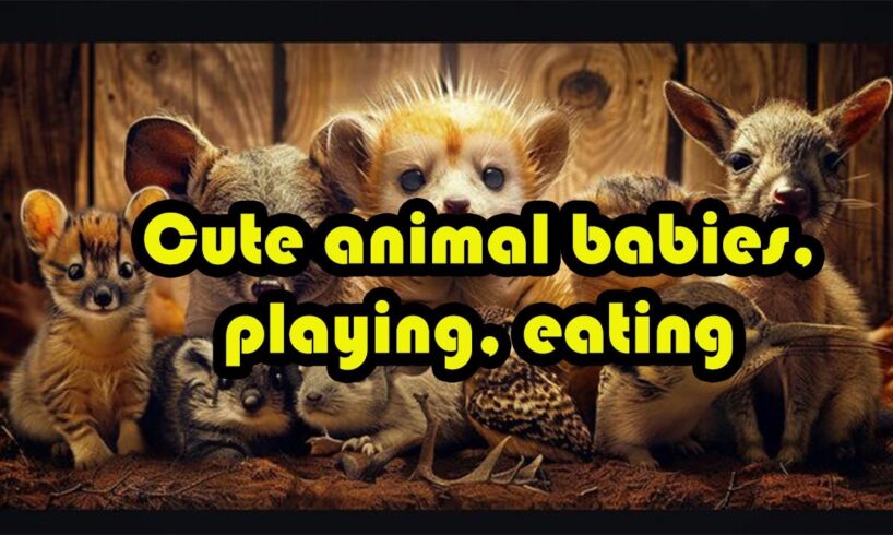 Cute Baby Animals, playing, eating