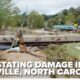 Drone video shows devastating damage in Asheville, NC from Hurricane Helene flooding