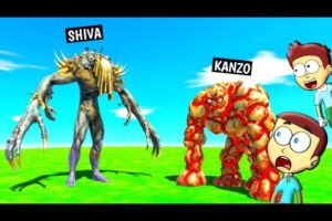 Lava Golem vs Scourge Monster  - Animal Revolt Battle Simulator | Shiva and Kanzo Gameplay