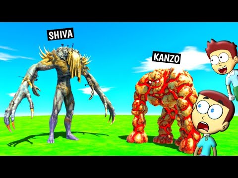 Lava Golem vs Scourge Monster  - Animal Revolt Battle Simulator | Shiva and Kanzo Gameplay