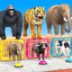 Long Slide Game with Elephant Gorilla Hippopotamus Tiger - 3d animal cage game - funny 3d animals