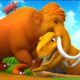 Mammoth’s Brave Rescue of Giant T-Rex from Mud Pond - Farm Animals Epic Adventure!