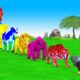 Paint Animals Duck Chicken Tiger Gorilla Lion Cow Elephant Dinosaur  Fountain Crossing UFO Cartoon