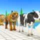 Paint Animals Duck,Cow,Tiger,Lion,Buffalo,Gorilla,Elephant,Dinosaur Fountain Crossing Animal Game Ne