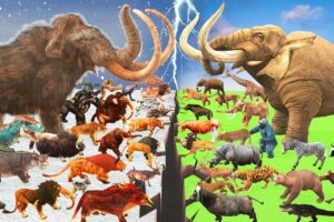 Prehistoric Animals Epic Battle Ice Age Animals vs Real Life Mammals Animal Revolt Battle Simulator