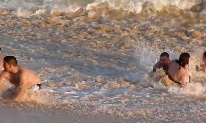 Swimmer caught in the undertow current at 2011 at Cabo San Lucas