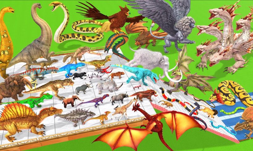 Which Animal is the Strongest - Reptiles vs Dinosaurs vs Wild Animals ? Animal Revolt Battle Simulat