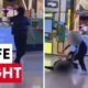 Wild teen knife fight caught on camera inside Elizabeth shopping centre | 7NEWS