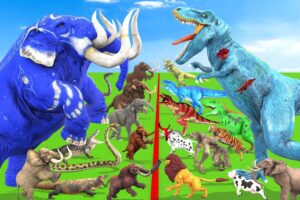 Animal vs Dinosaurs vs Reptiles vs Prehistoric Mammals Size Mammoth Vs T-Rex Vs Elephant Vs Snake