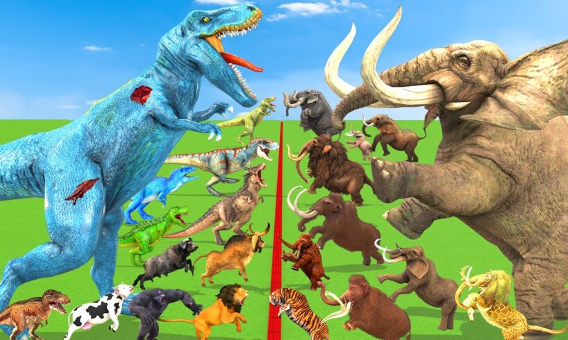 Animals vs Prehistoric Mammals vs Giant Dinosaurs Size Comparison Mammoth Vs TRex Vs Elephant ARBS