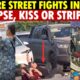 Bizarre Street Fights in China: People either Collapse, Kiss Each Other, or Strip Completely