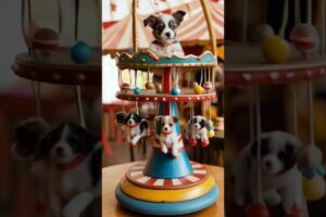 Cute Puppies Carousel 😍#funny #funnyanimals #aifunny #aicuteness #aianimation