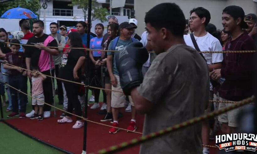 EPIC STREET BOXING FIGHT sem Lopez vs juancito Castro - MMA VS KARATE!!!! Honduras hoodfight #7