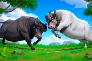 Epic Buffalo Battle: White vs Black Buffalo Showdown! Funny Animal Fights 2024!