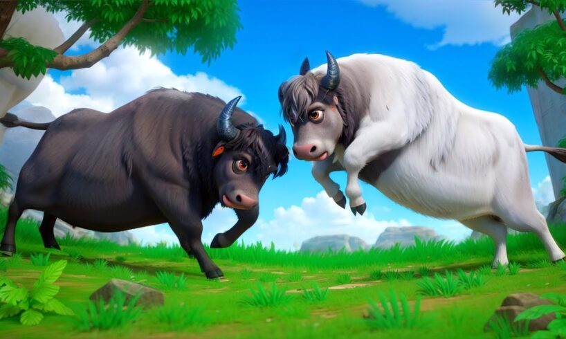 Epic Buffalo Battle: White vs Black Buffalo Showdown! Funny Animal Fights 2024!