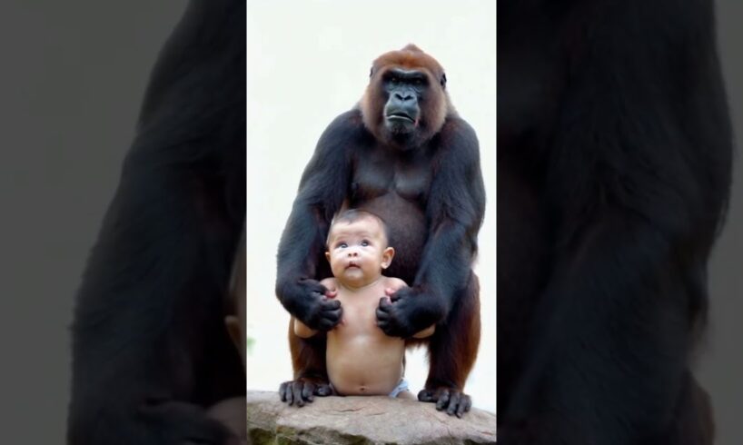 Gorillas playing with babies #cute #lovely #animals #baby #gorilla #cutebaby #sharingkindness