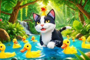 Hero Cat Saves Ducklings from River! 🐱🦆 Heartwarming Rescue | Funny Animals Cartoon 2024