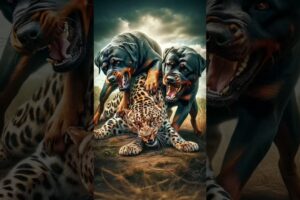 Leopard vs Two Rottweilers: Who Will Win This Real Fight? #shorts #rottweiler #leopard