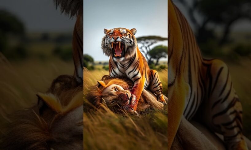 Lion vs Tiger. Who wins? 🦁🐯