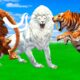 Mammoth elephant cow vs giant lion vs zombie dinosaur fight Cow cartoon Elephant12