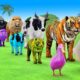 Paint Animals Duck,Tiger,Cow,Lion,Gorilla,Elephant,Dinosaur Fountain Crossing Animals Ball Game New