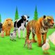 Paint Animals Duck,Tiger,Cow,Lion,Gorilla,Mammoth Elephant,Dinosaur Fountain Crossing Animal Game Ne