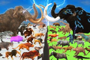 Prehistoric Mammals vs Modern Mammals Mammoth Elephant Dinosaur Size Comparison Animal Epic Battle