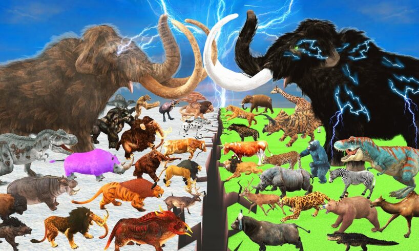 Prehistoric Mammals vs Modern Mammals Mammoth Elephant Dinosaur Size Comparison Animal Epic Battle