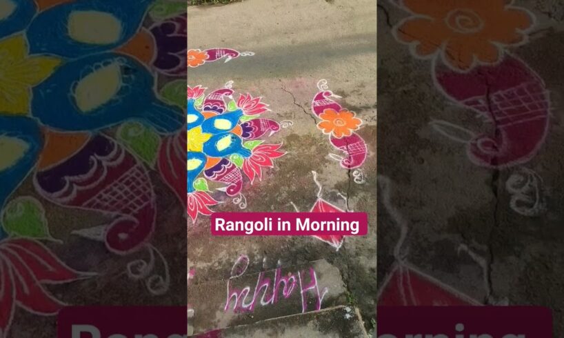 Sankranti Rangoli ruined by cute puppies.. #viral #shorts