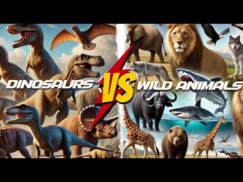 Scary Dinosaurs vs Wild Animal Battles | T-Rex vs Elephant, Spinosaurus vs Shark & more #dinosaurs